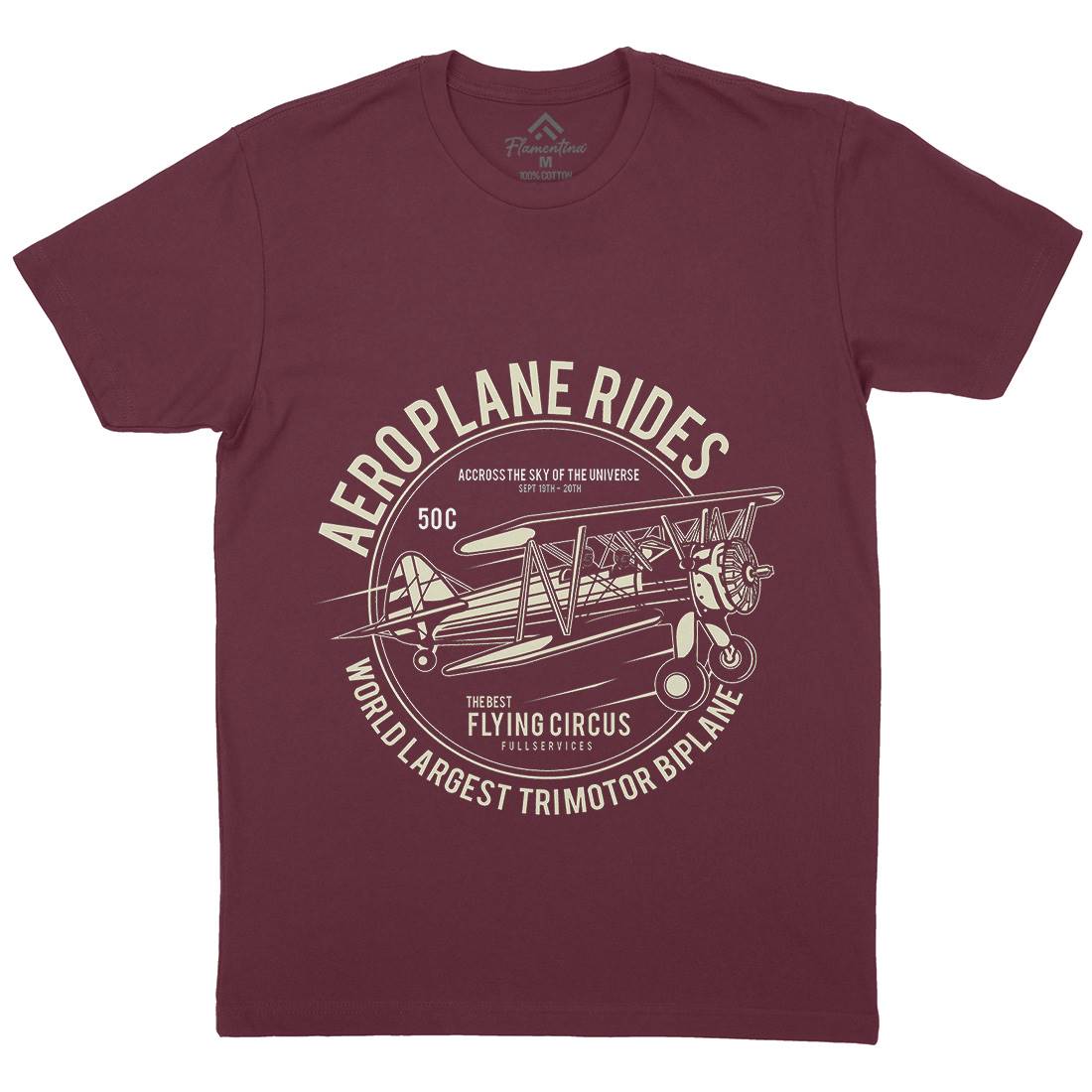 Aeroplane Mens Organic Crew Neck T-Shirt Vehicles A002