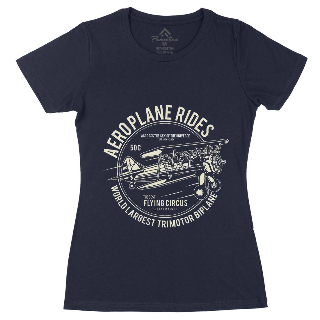 Aeroplane Womens Organic Crew Neck T-Shirt Vehicles A002