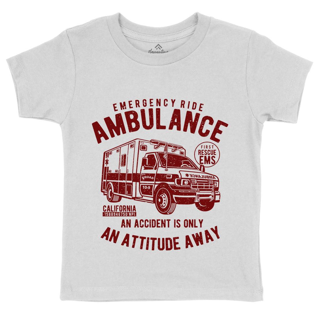 Ambulance Kids Crew Neck T-Shirt Vehicles A003