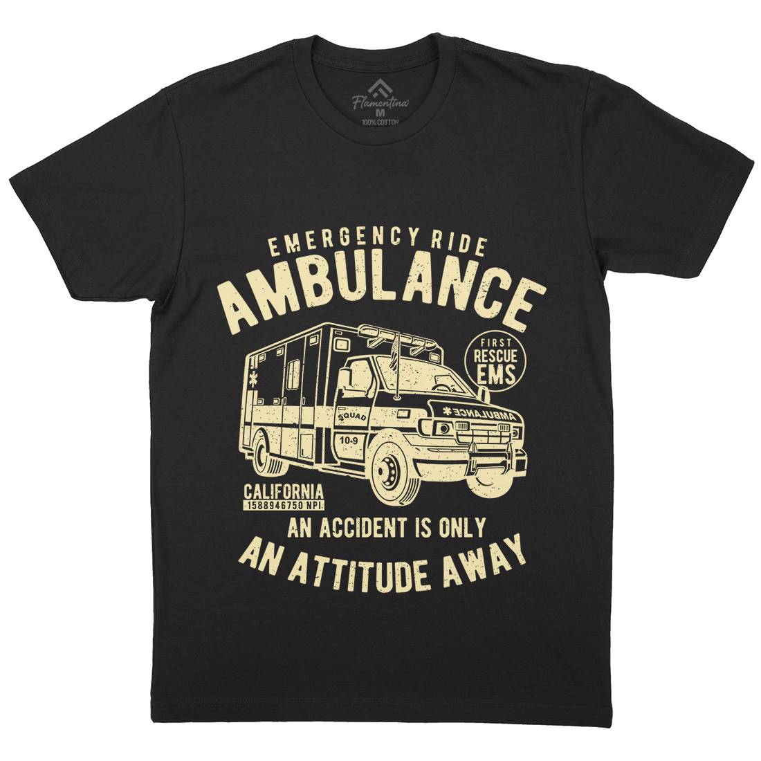 Ambulance Mens Crew Neck T-Shirt Vehicles A003