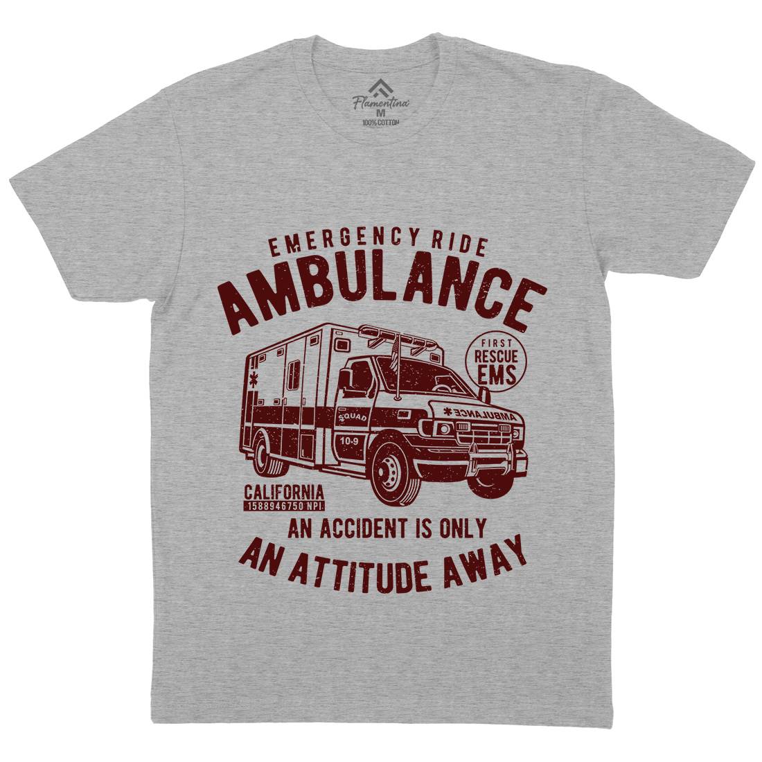 Ambulance Mens Crew Neck T-Shirt Vehicles A003