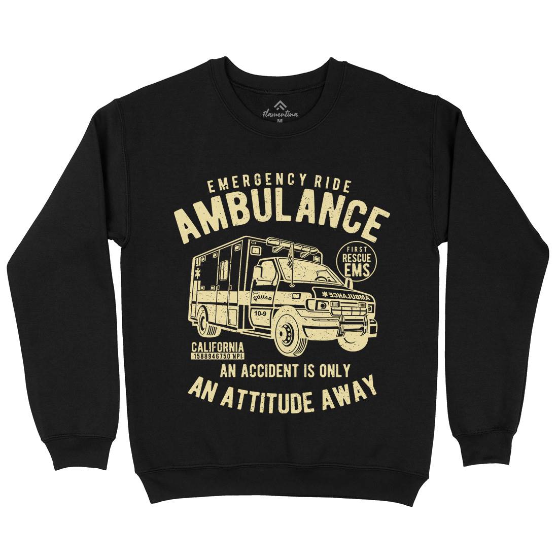 Ambulance Mens Crew Neck Sweatshirt Vehicles A003