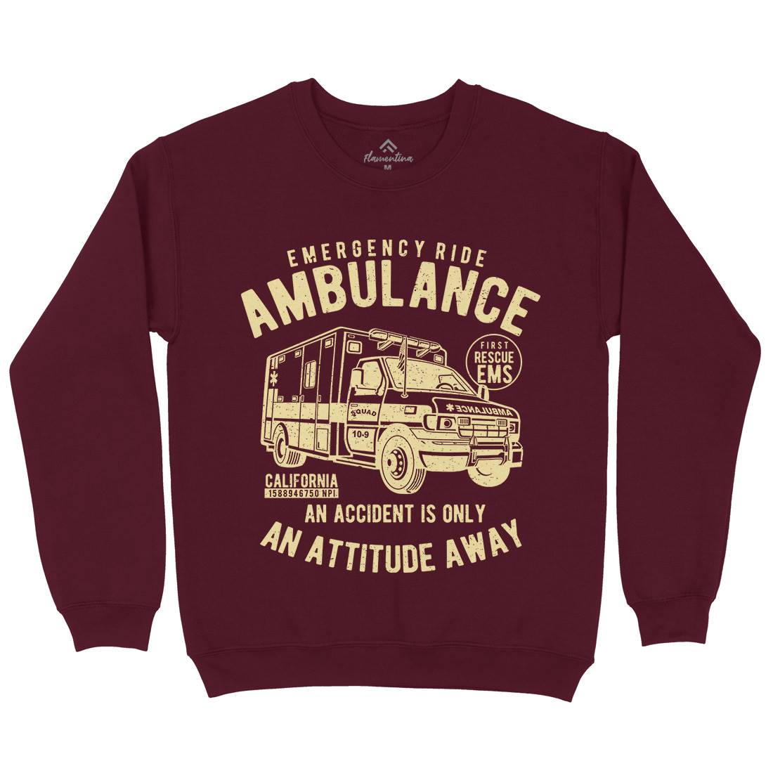 Ambulance Mens Crew Neck Sweatshirt Vehicles A003