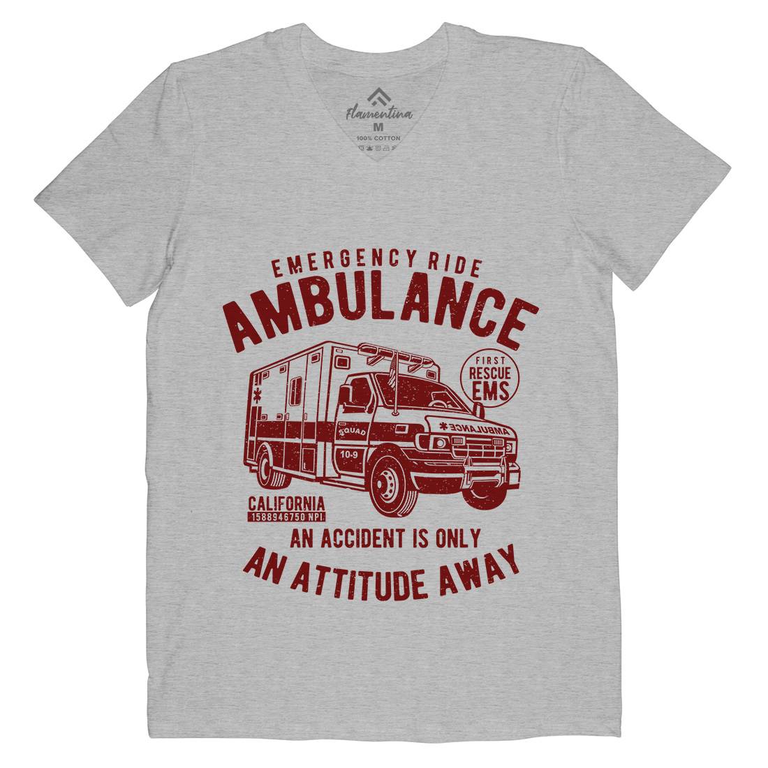 Ambulance Mens V-Neck T-Shirt Vehicles A003