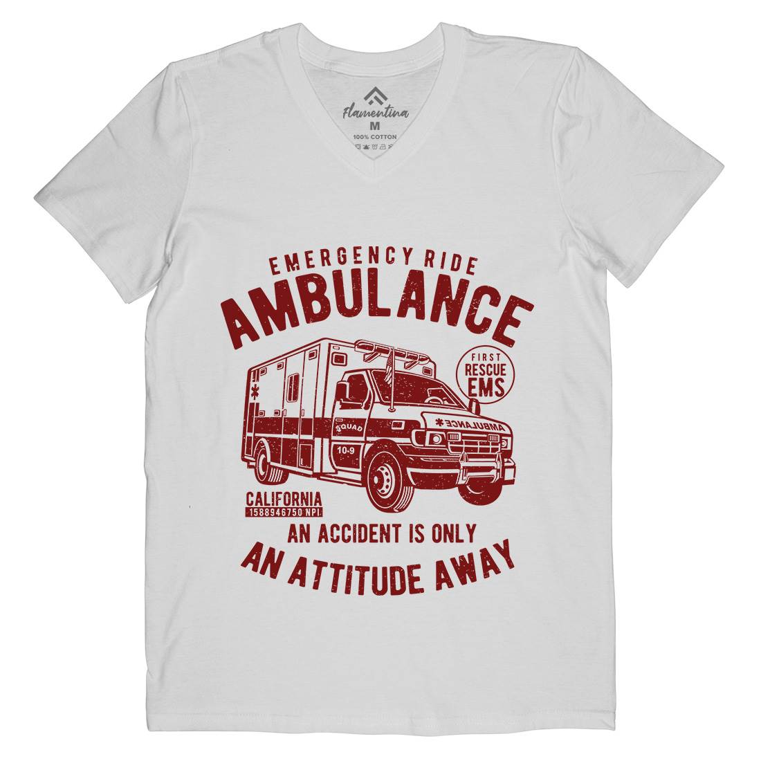 Ambulance Mens V-Neck T-Shirt Vehicles A003