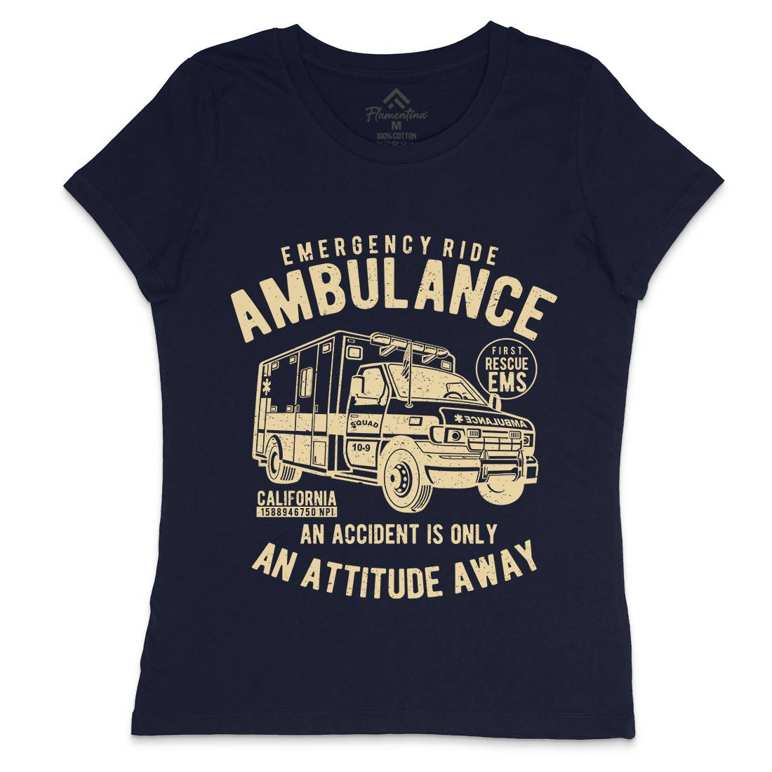 Ambulance Womens Crew Neck T-Shirt Vehicles A003