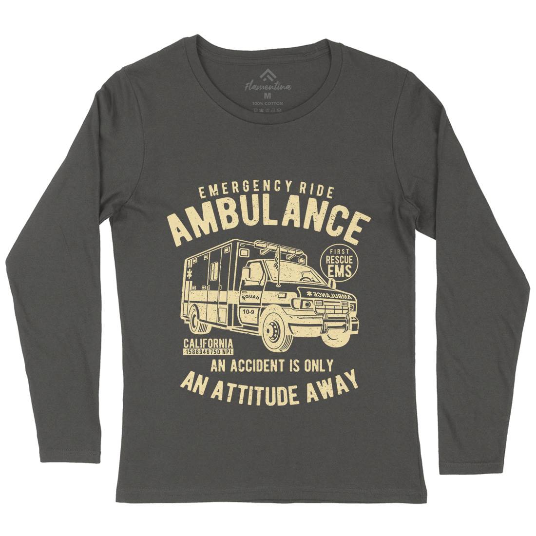 Ambulance Womens Long Sleeve T-Shirt Vehicles A003