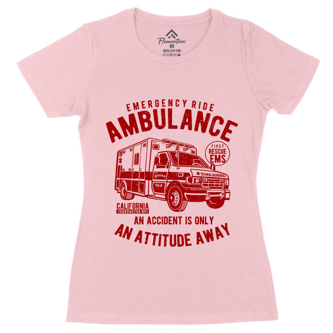 Ambulance Womens Organic Crew Neck T-Shirt Vehicles A003