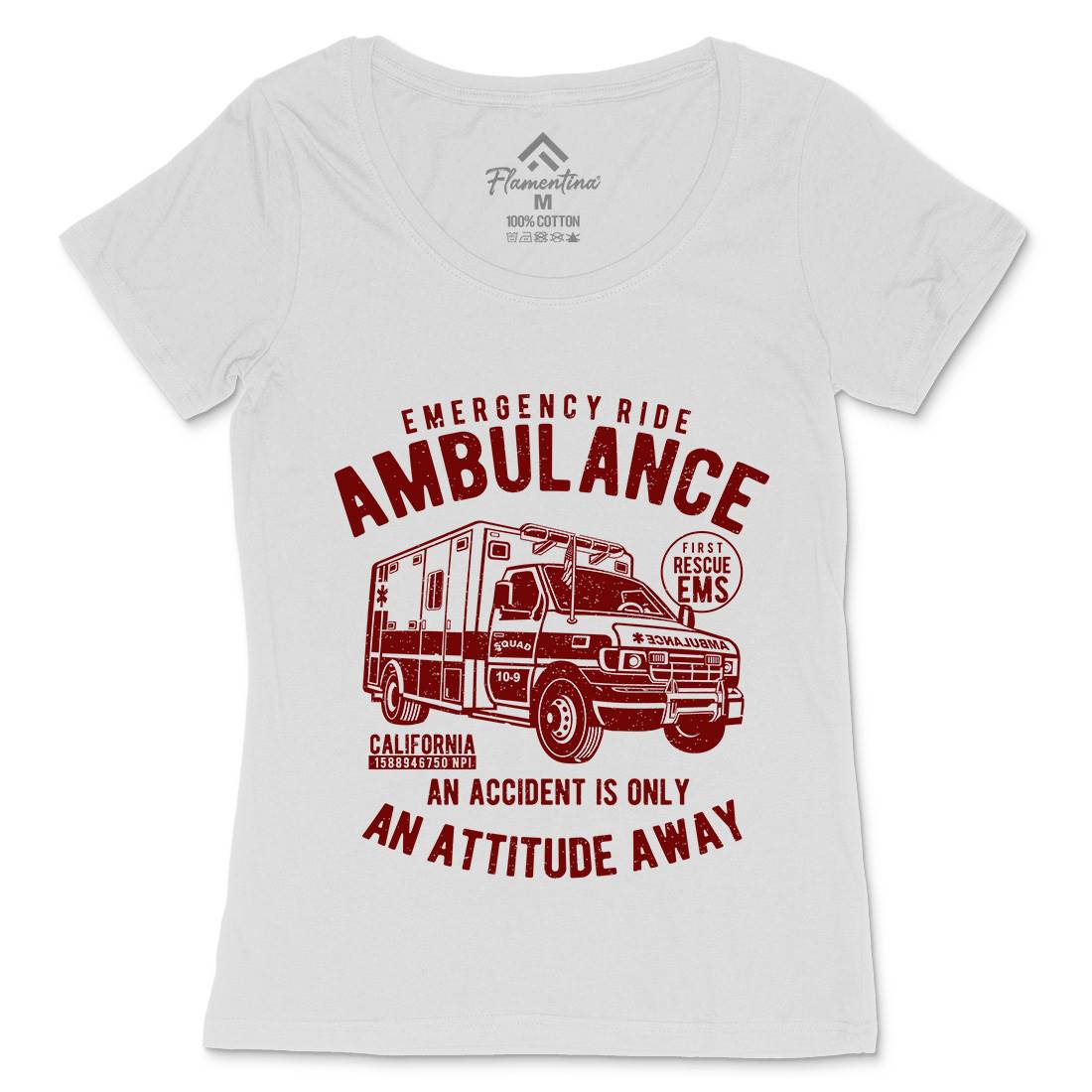 Ambulance Womens Scoop Neck T-Shirt Vehicles A003