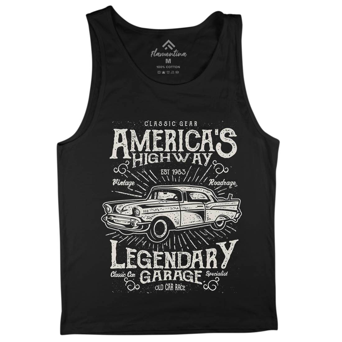 America&#39;s Highway Mens Tank Top Vest American A004