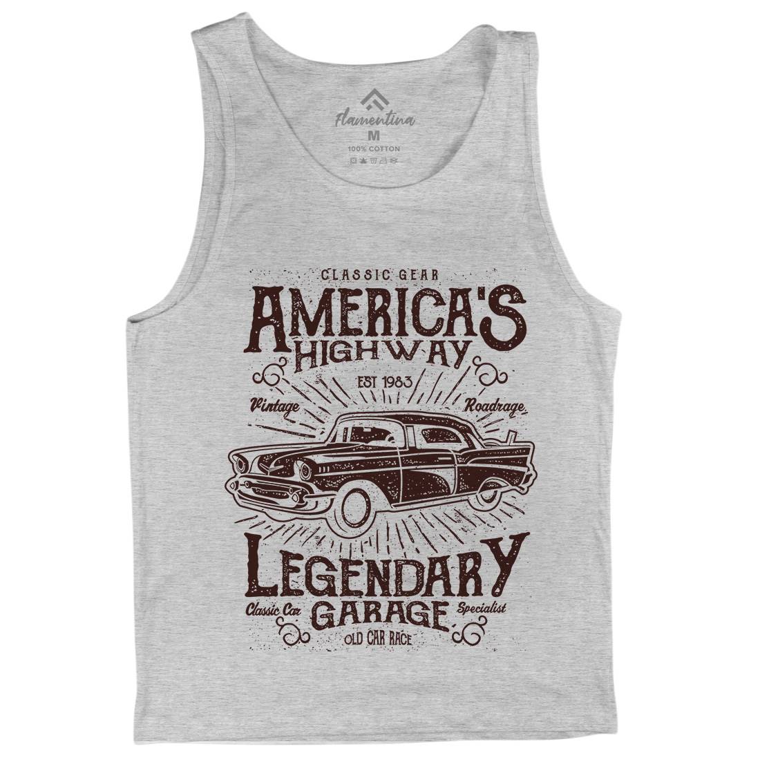 America&#39;s Highway Mens Tank Top Vest American A004