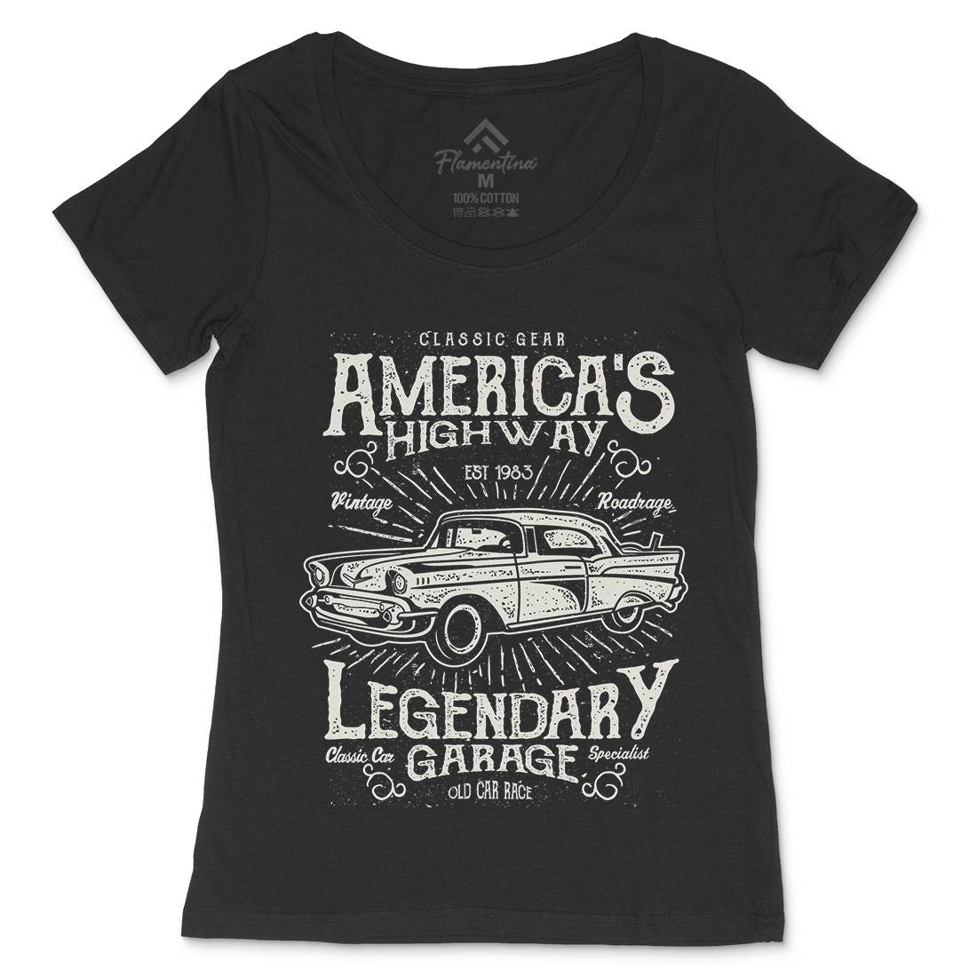 America&#39;s Highway Womens Scoop Neck T-Shirt American A004