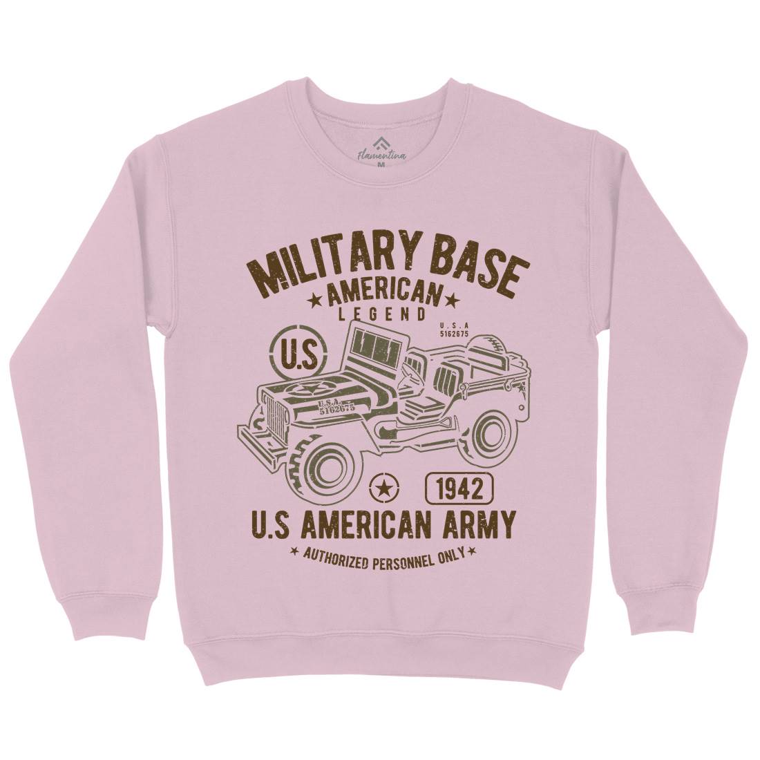 American Kids Crew Neck Sweatshirt Army A005