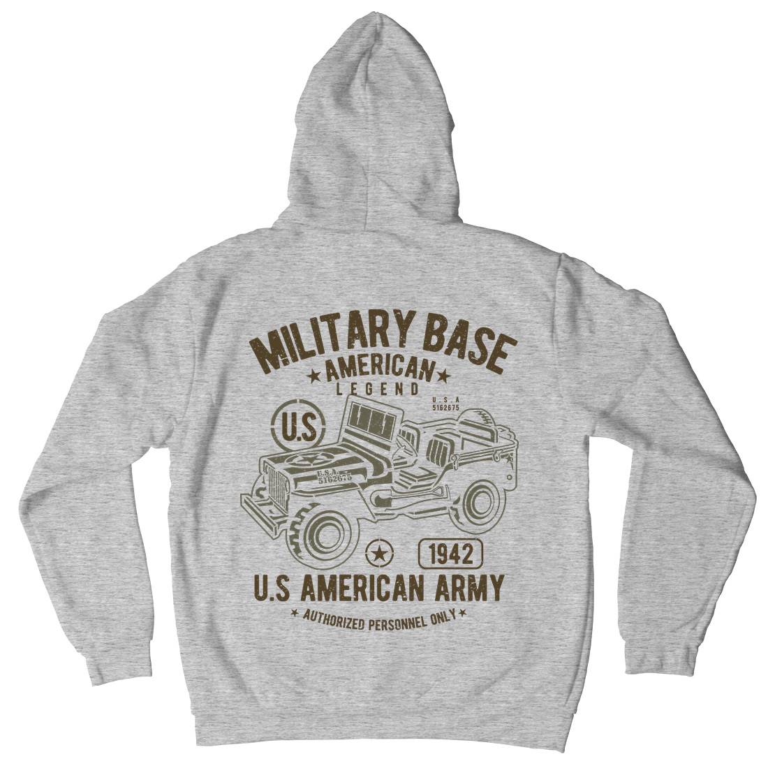 American  Mens Hoodie With Pocket Army A005