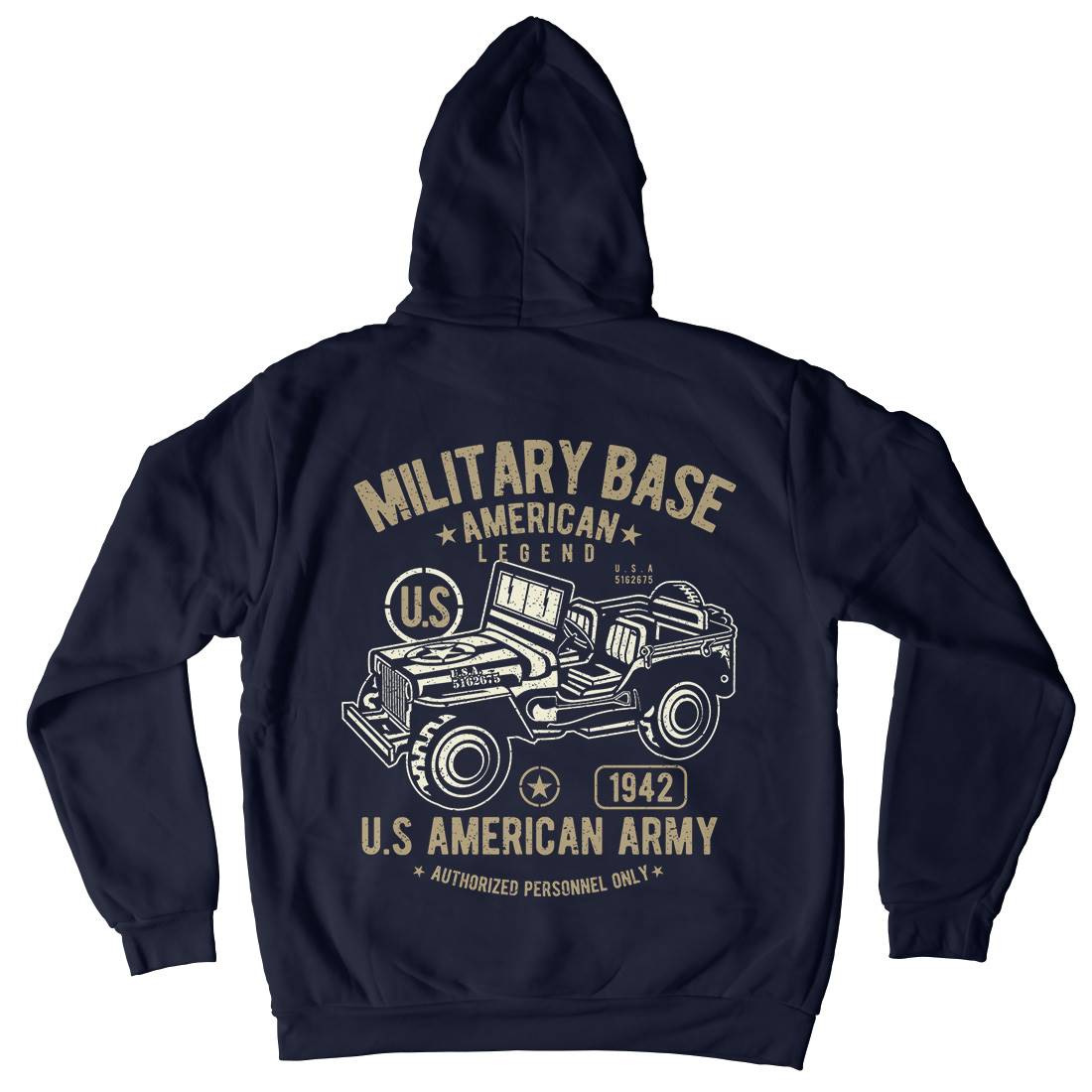 American  Mens Hoodie With Pocket Army A005