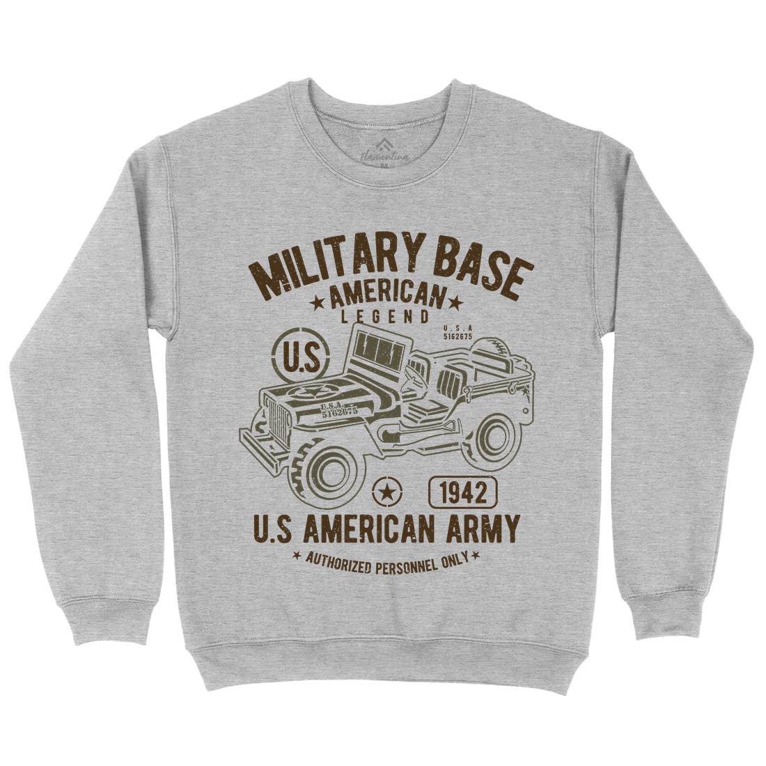 American  Mens Crew Neck Sweatshirt Army A005