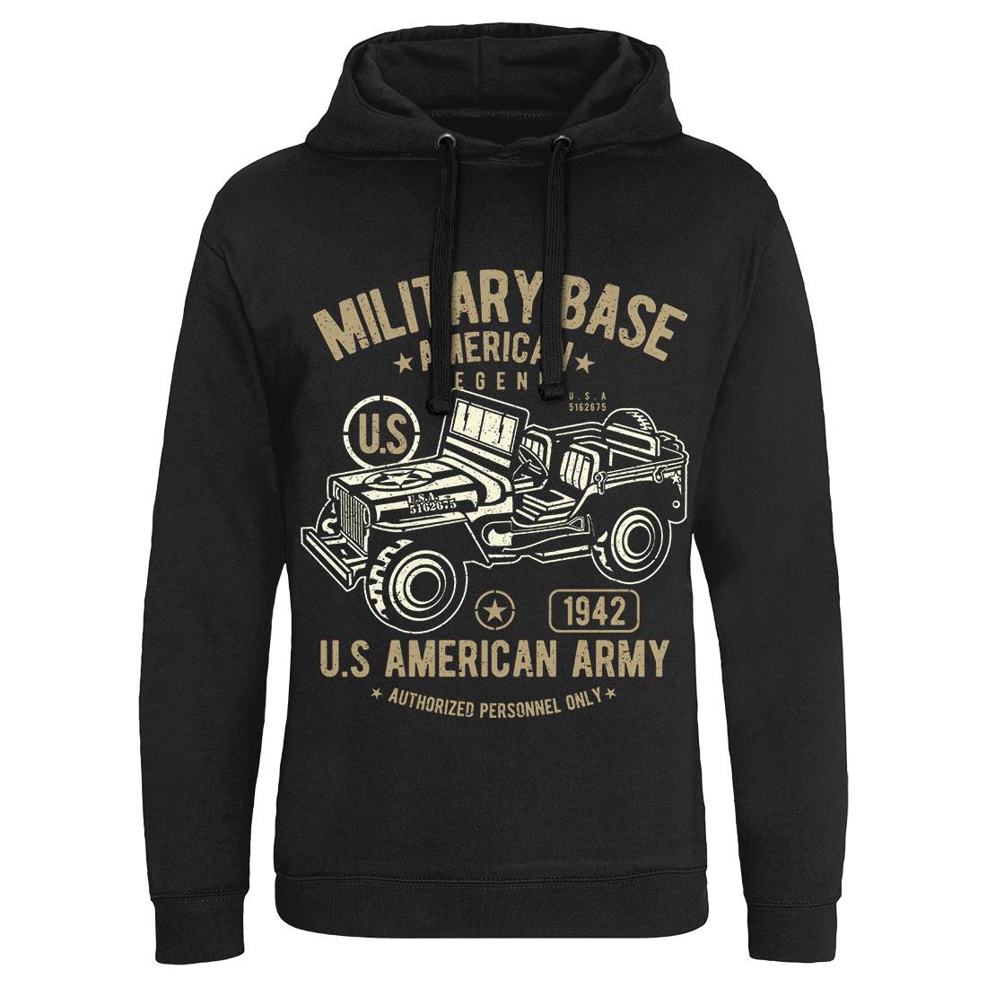 American  Mens Hoodie Without Pocket Army A005