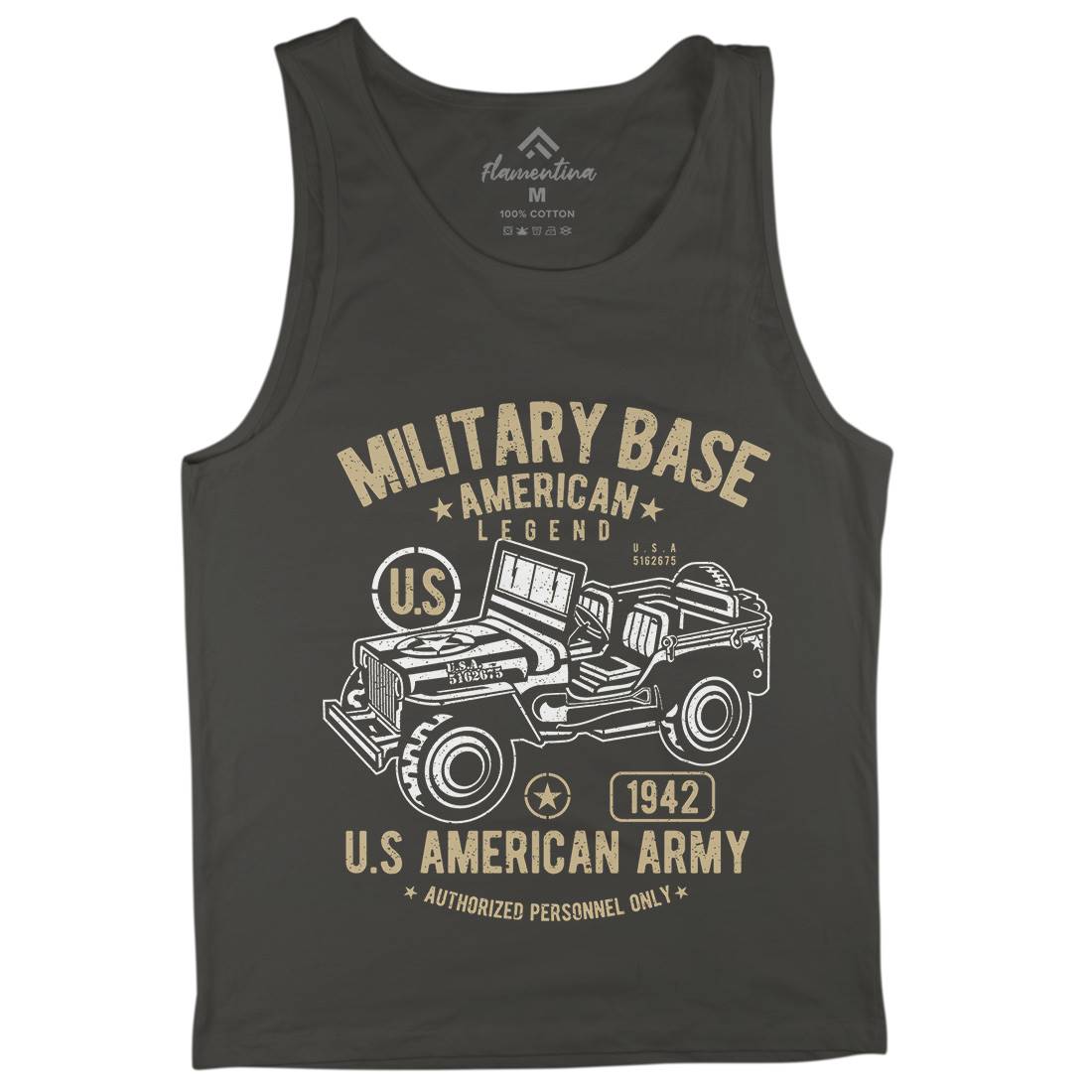 American  Mens Tank Top Vest Army A005