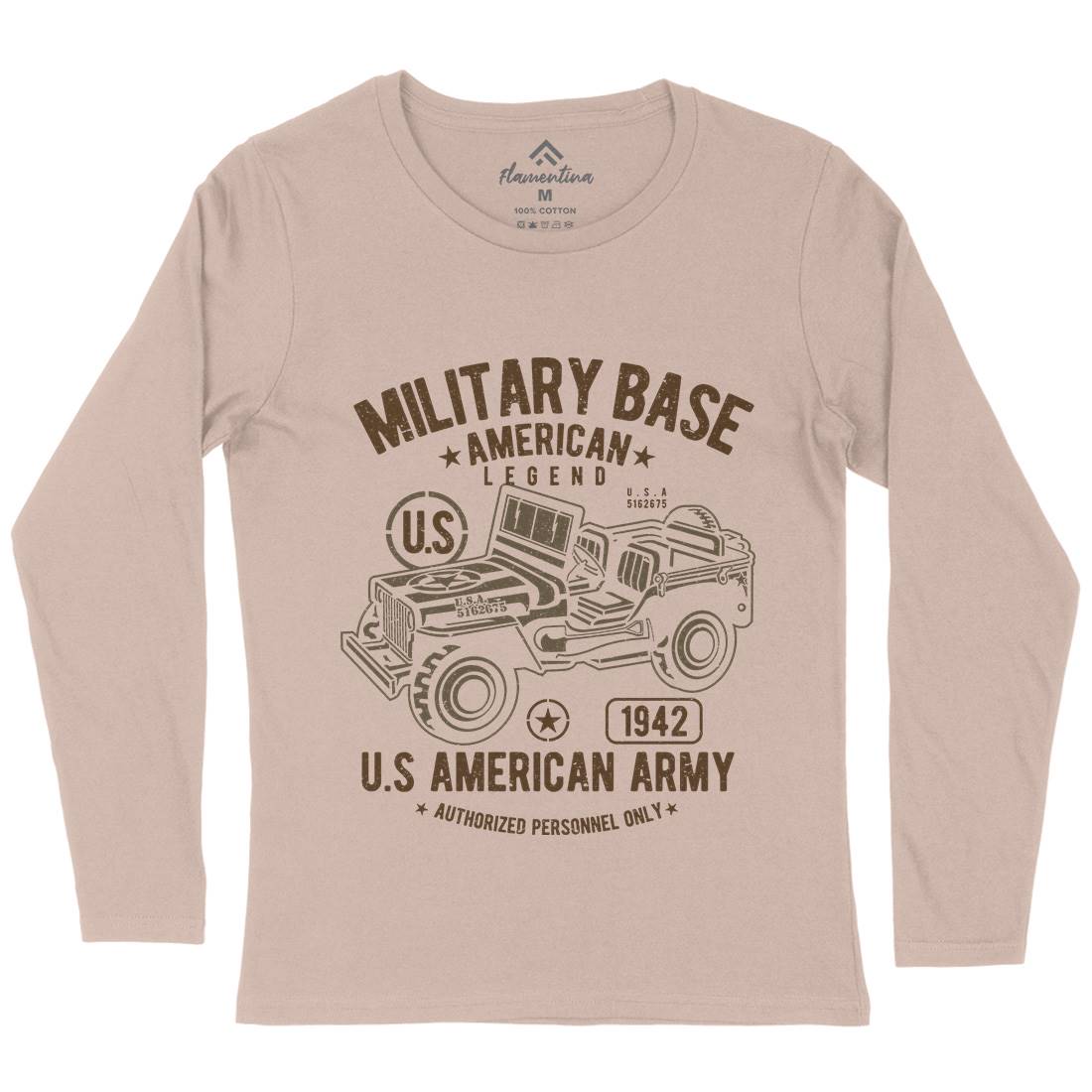 American  Womens Long Sleeve T-Shirt Army A005