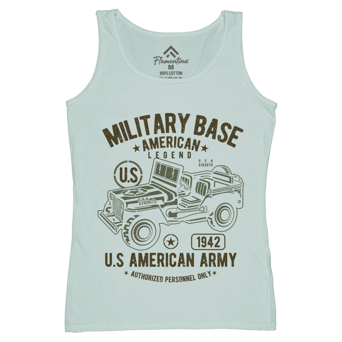 American  Womens Organic Tank Top Vest Army A005
