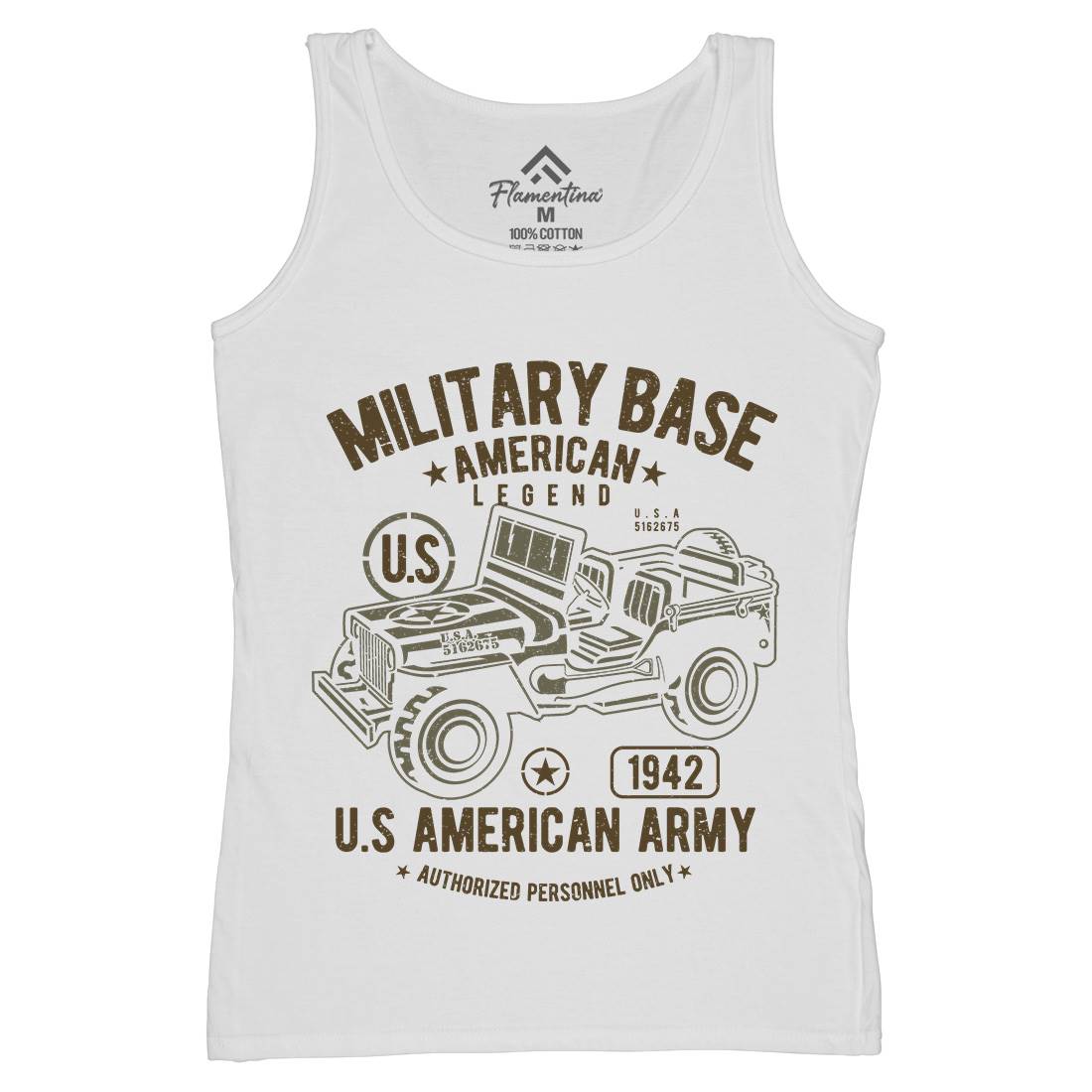American  Womens Organic Tank Top Vest Army A005