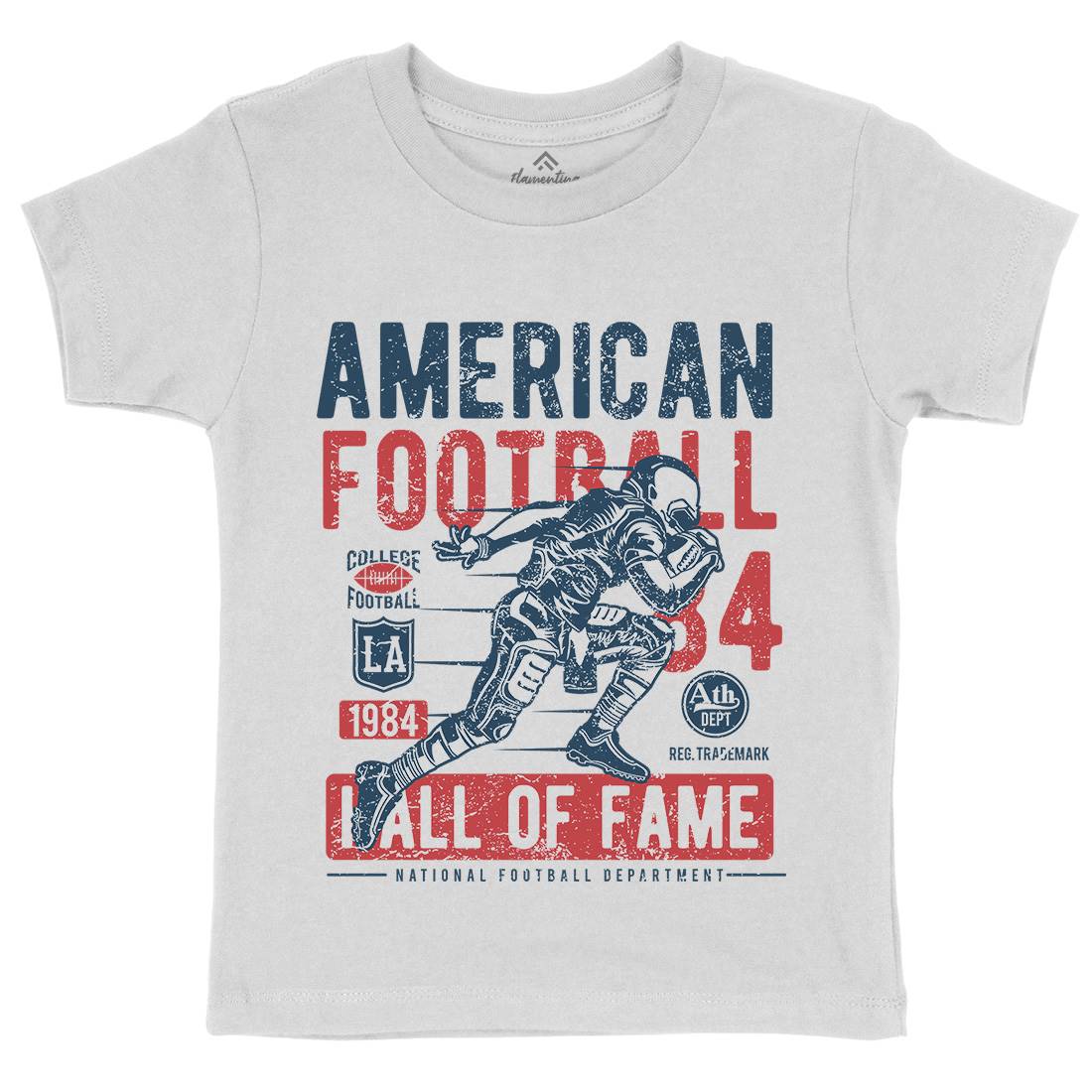 American Football Kids Organic Crew Neck T-Shirt Sport A006