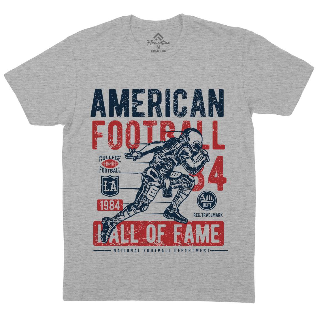 American Football Mens Organic Crew Neck T-Shirt Sport A006