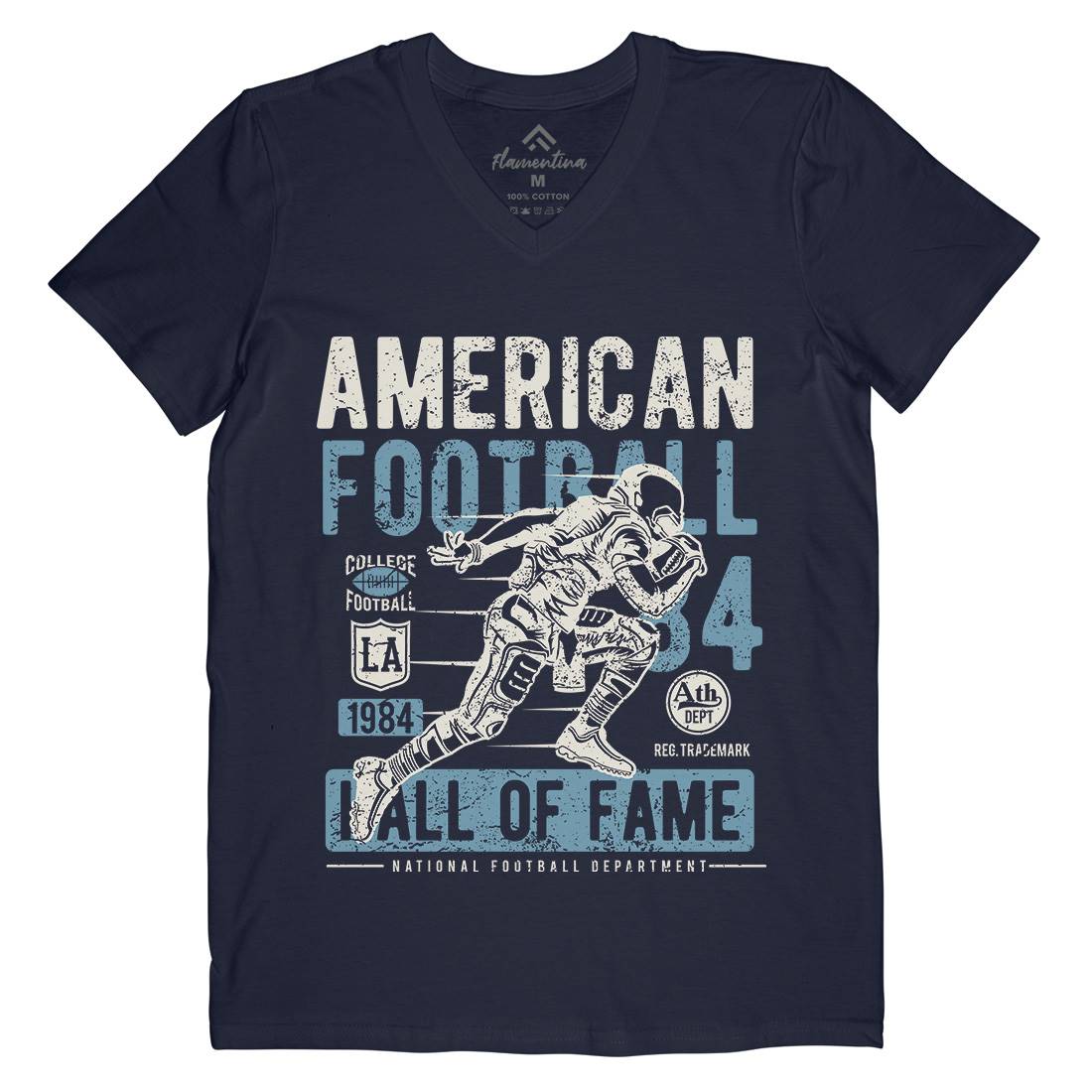 American Football Mens Organic V-Neck T-Shirt Sport A006
