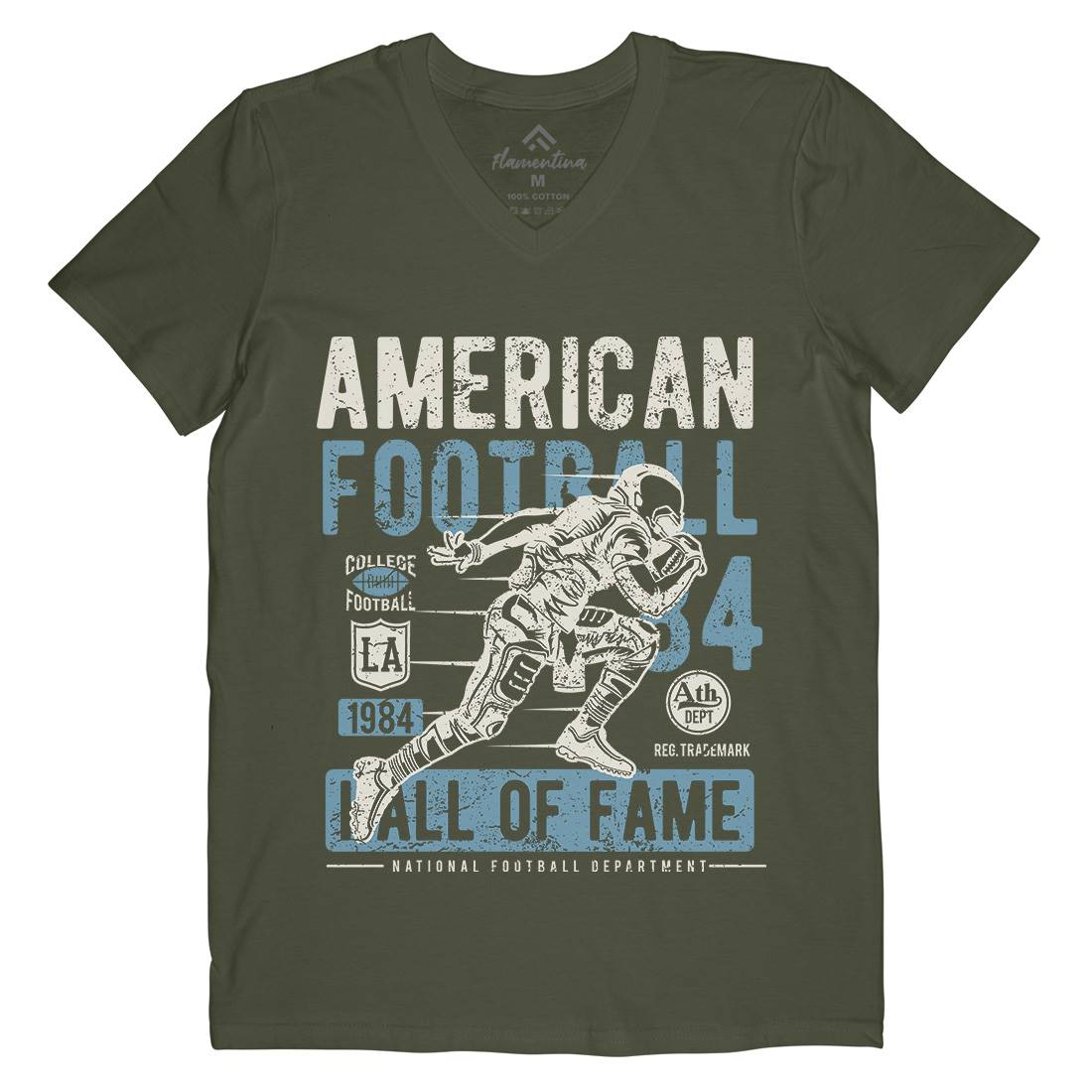 American Football Mens Organic V-Neck T-Shirt Sport A006