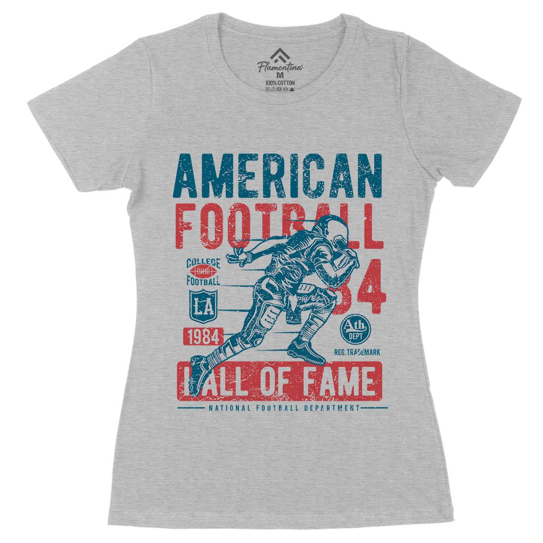 American Football Womens Organic Crew Neck T-Shirt Sport A006