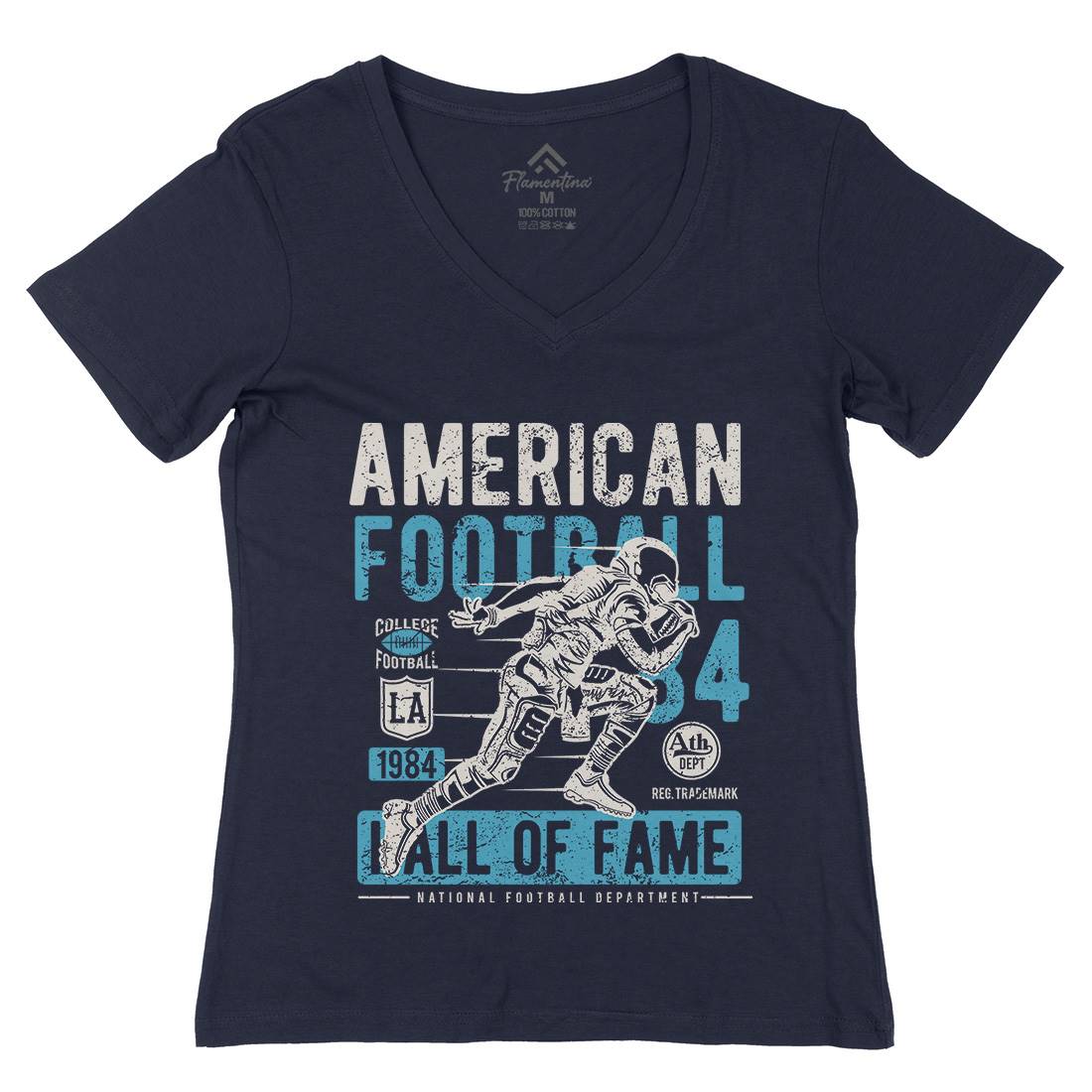 American Football Womens Organic V-Neck T-Shirt Sport A006