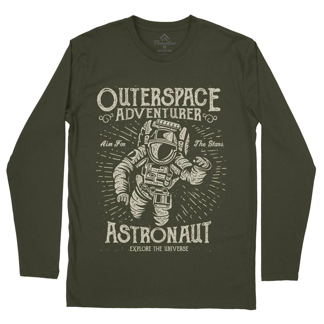 Astronaut Mens Long Sleeve T-Shirt Space A007
