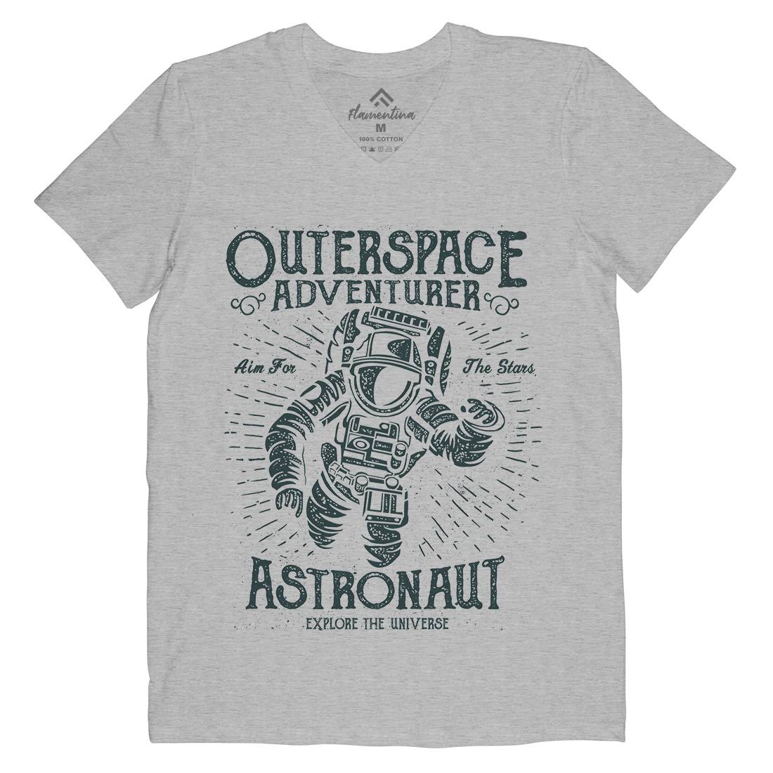 Astronaut Mens V-Neck T-Shirt Space A007