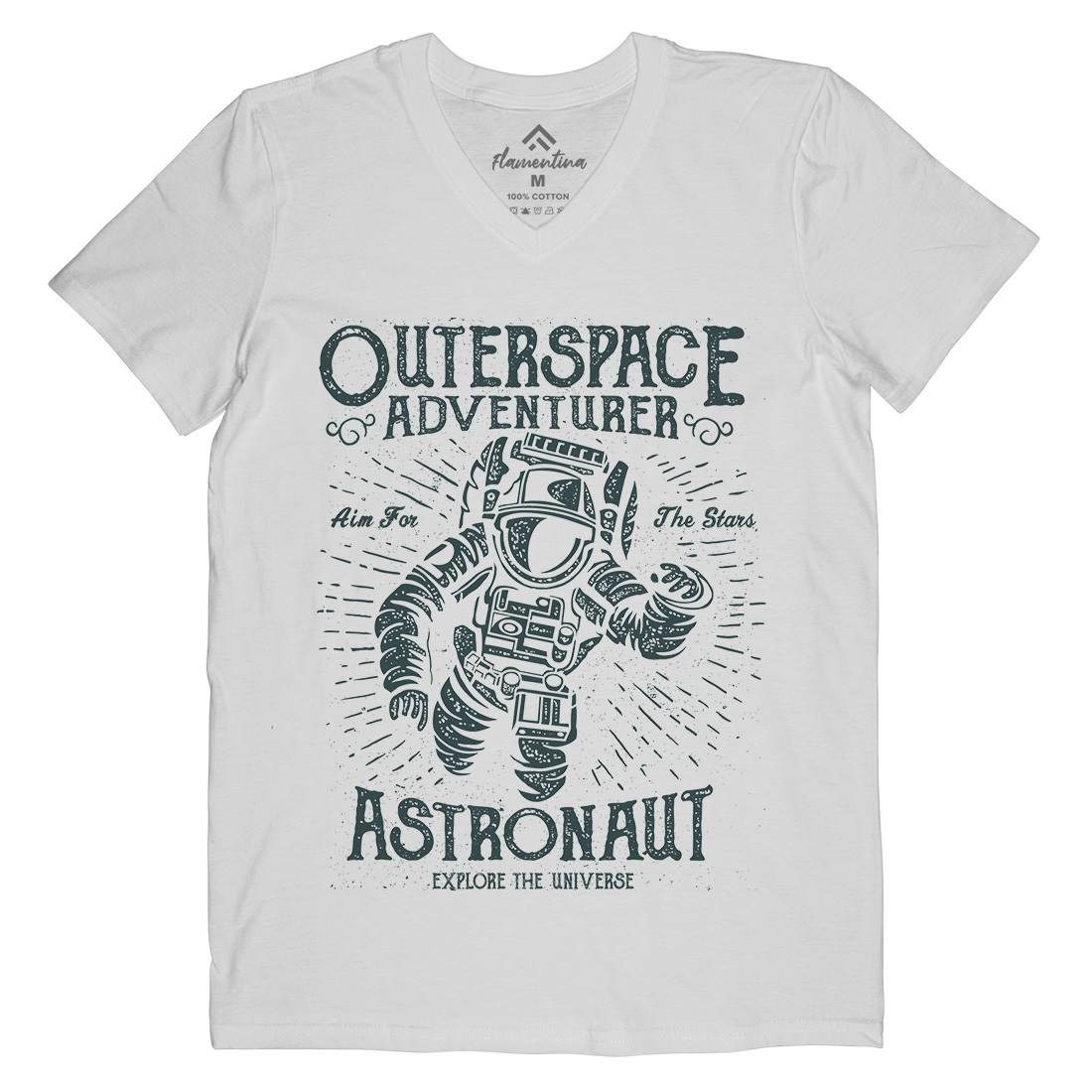 Astronaut Mens V-Neck T-Shirt Space A007
