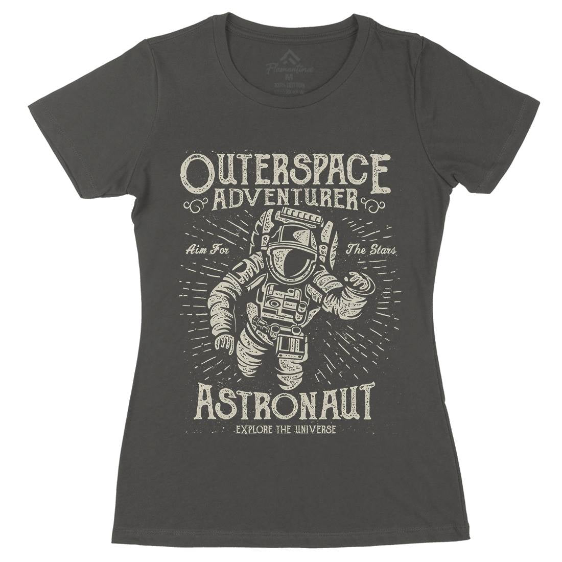 Astronaut Womens Organic Crew Neck T-Shirt Space A007