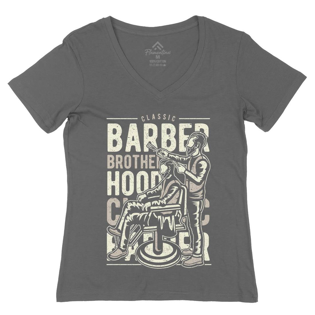 Brotherhood Womens Organic V-Neck T-Shirt Barber A009
