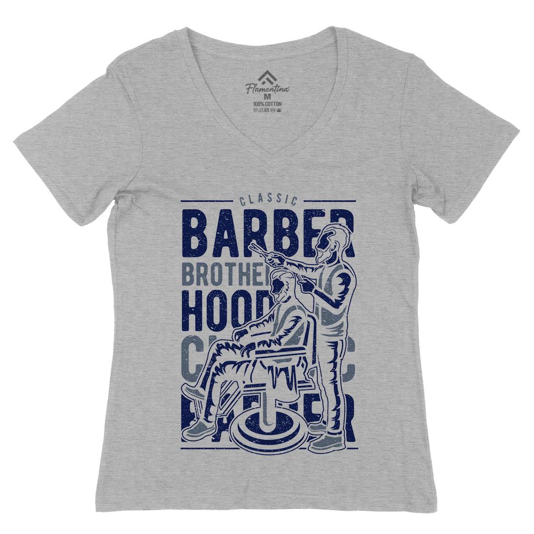 Brotherhood Womens Organic V-Neck T-Shirt Barber A009