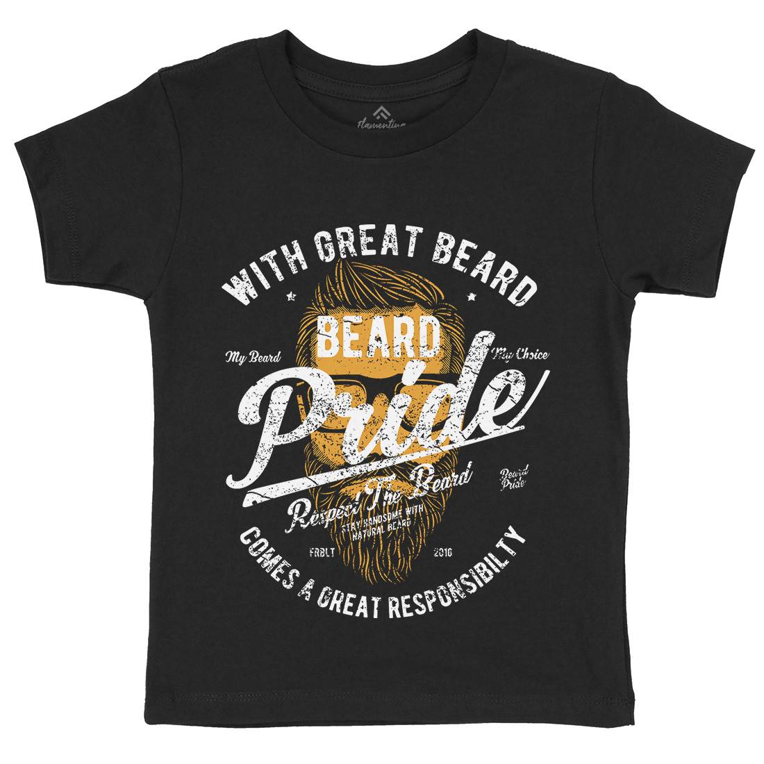 Beard Pride Kids Crew Neck T-Shirt Barber A010