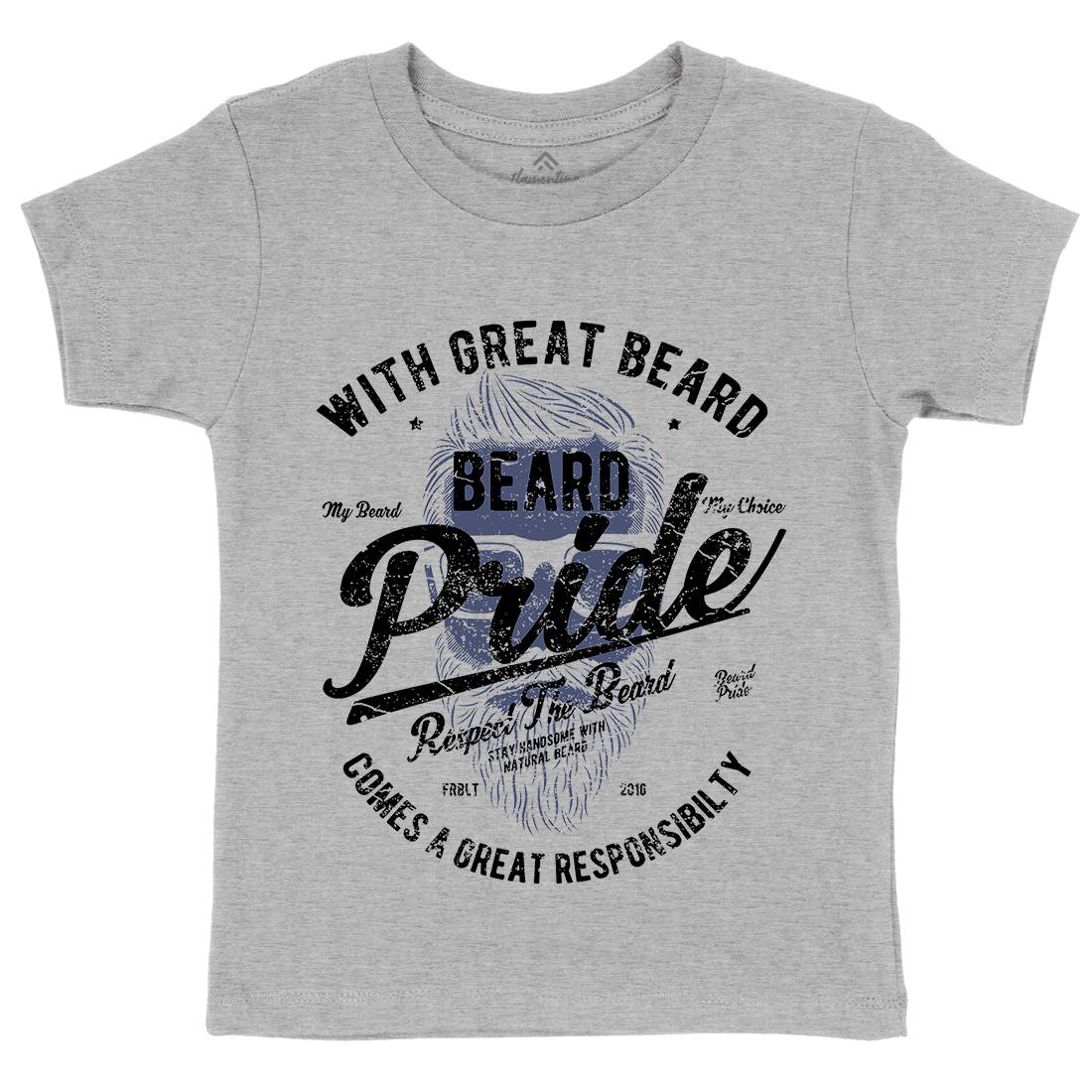 Beard Pride Kids Crew Neck T-Shirt Barber A010