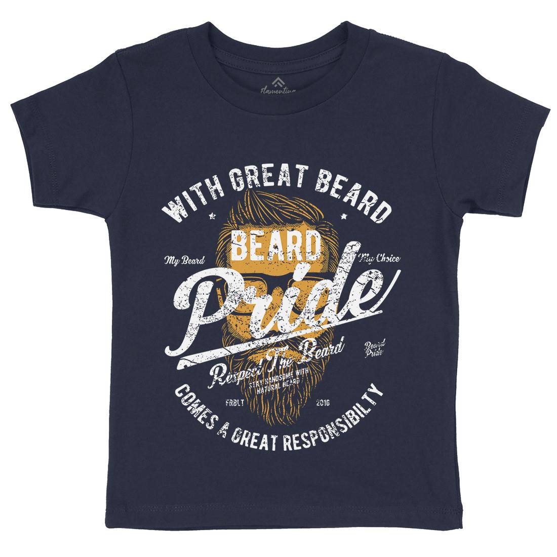 Beard Pride Kids Organic Crew Neck T-Shirt Barber A010
