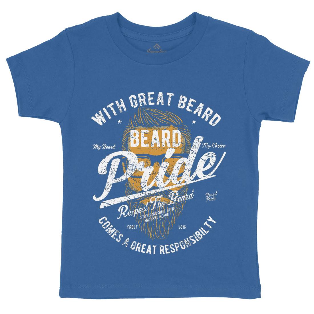 Beard Pride Kids Organic Crew Neck T-Shirt Barber A010