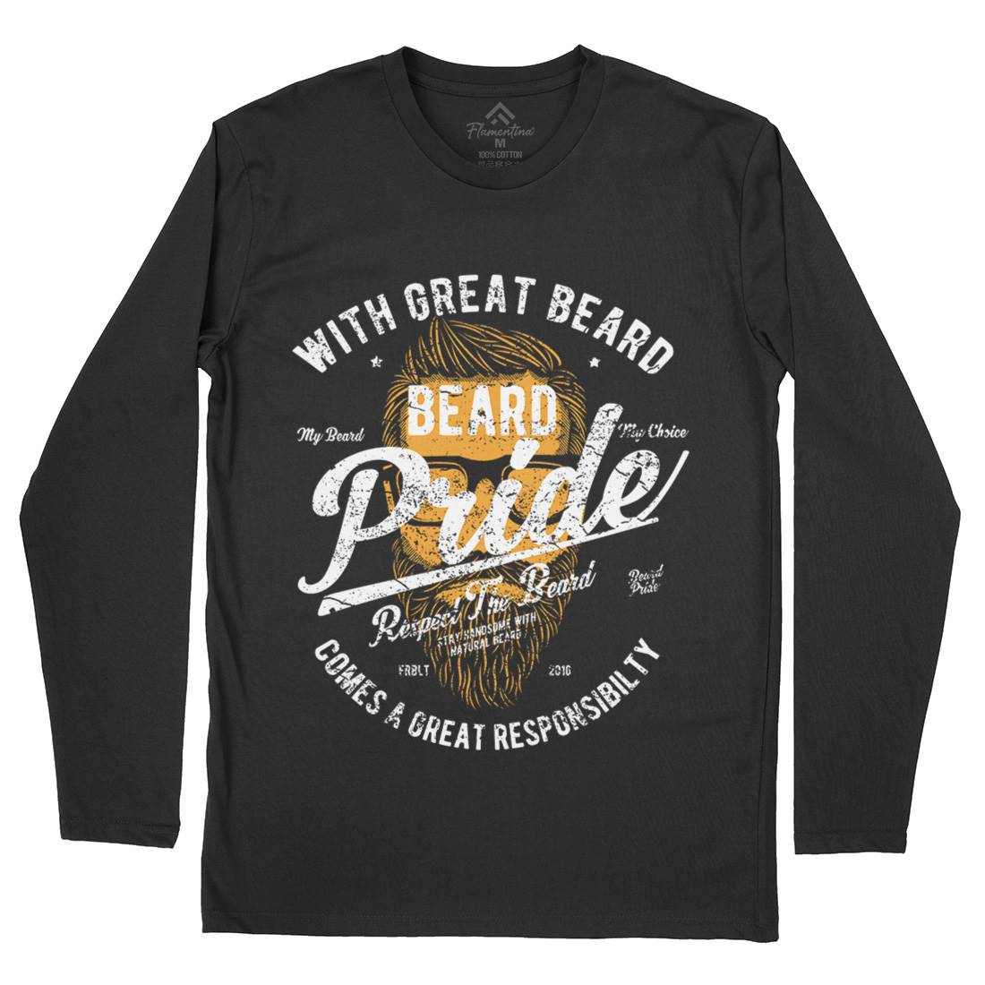 Beard Pride Mens Long Sleeve T-Shirt Barber A010