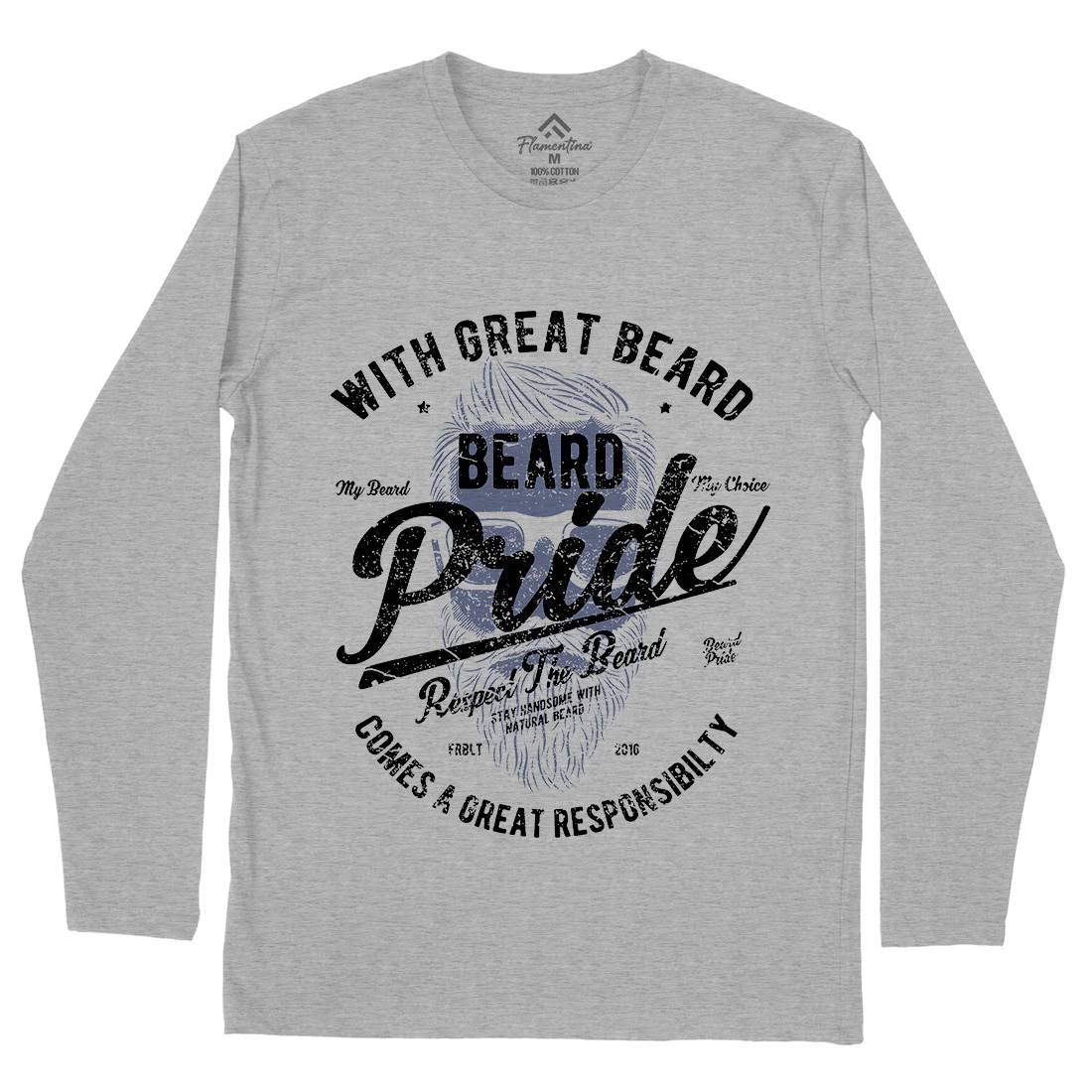 Beard Pride Mens Long Sleeve T-Shirt Barber A010