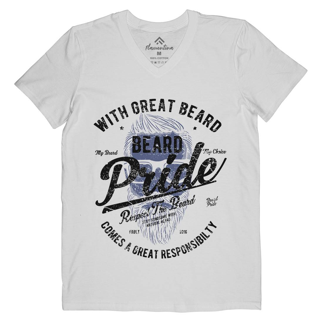 Beard Pride Mens V-Neck T-Shirt Barber A010