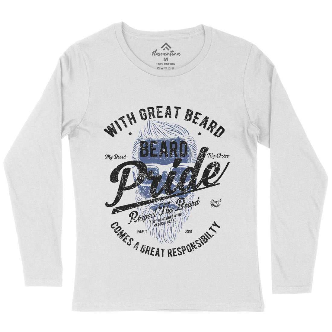 Beard Pride Womens Long Sleeve T-Shirt Barber A010