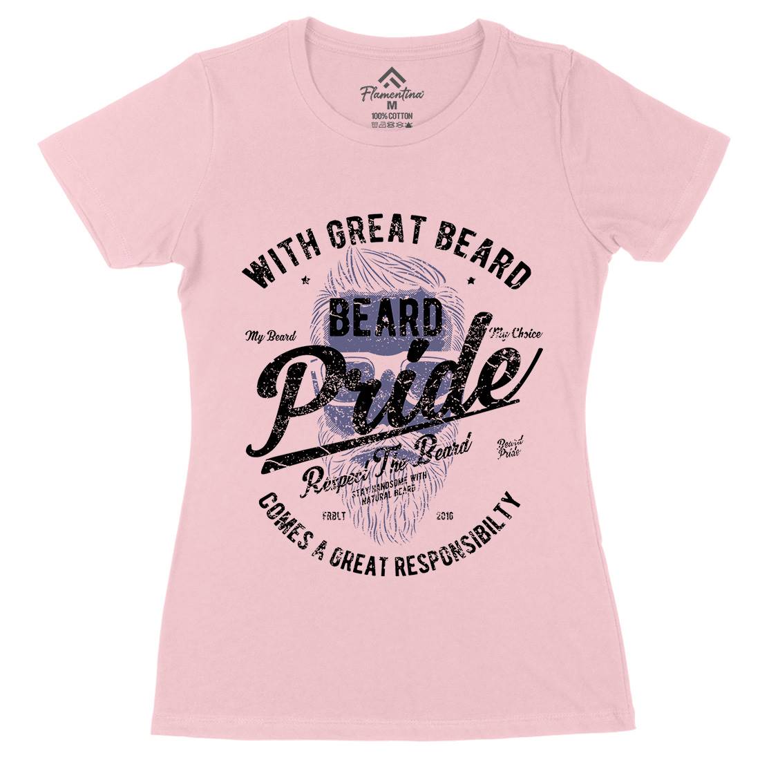 Beard Pride Womens Organic Crew Neck T-Shirt Barber A010