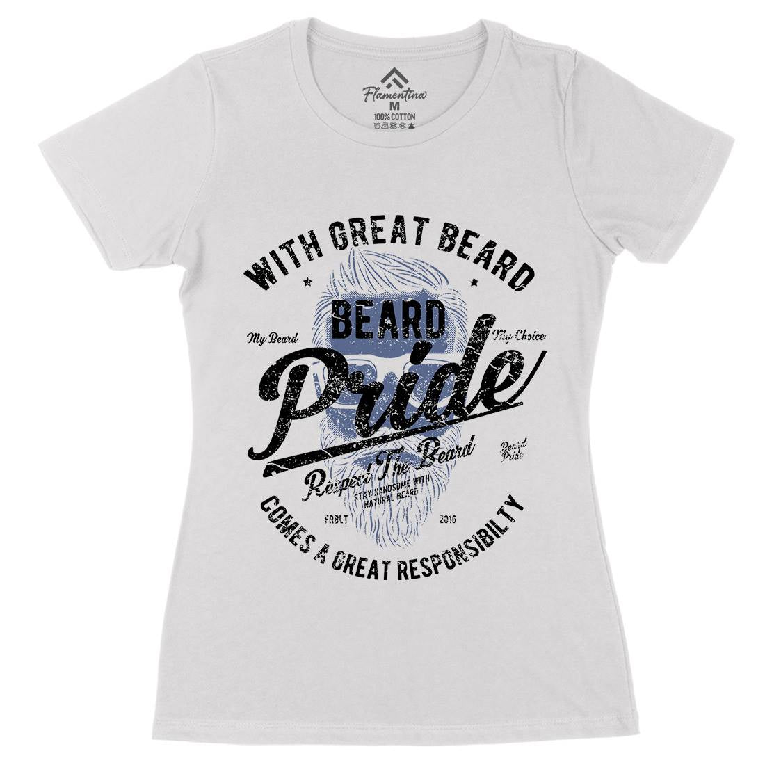 Beard Pride Womens Organic Crew Neck T-Shirt Barber A010