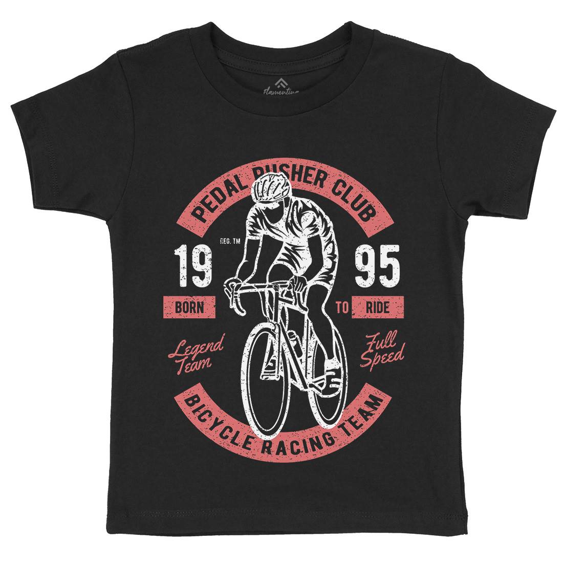 Bicycle Racing Team Kids Organic Crew Neck T-Shirt Bikes A011