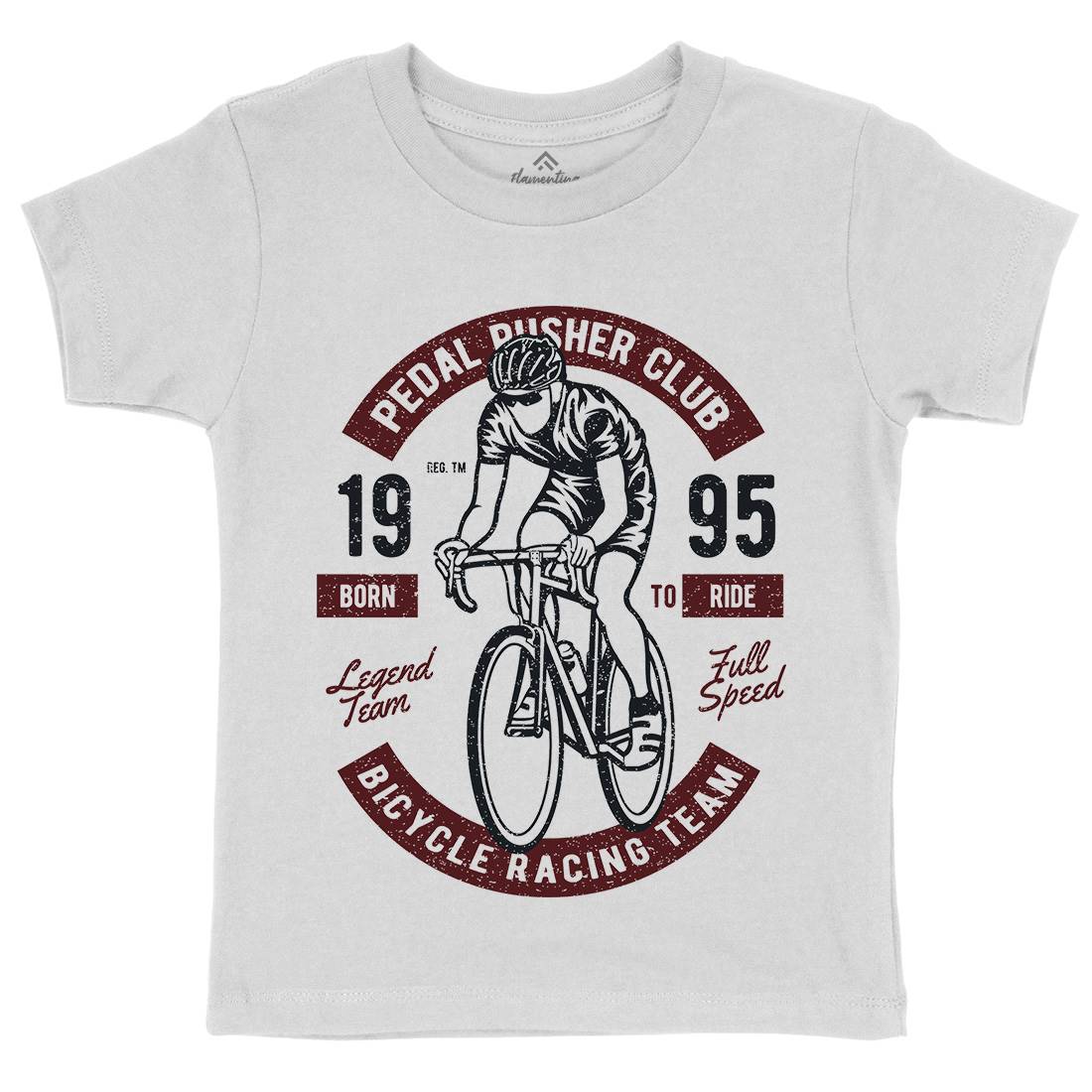 Bicycle Racing Team Kids Organic Crew Neck T-Shirt Bikes A011