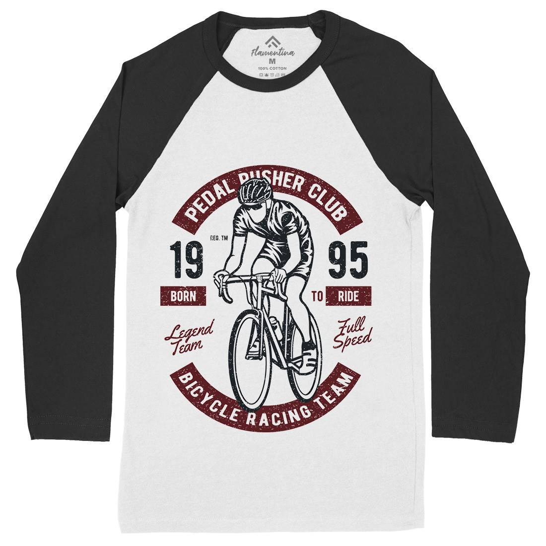 Bicycle Racing Team Mens Long Sleeve Baseball T-Shirt Bikes A011